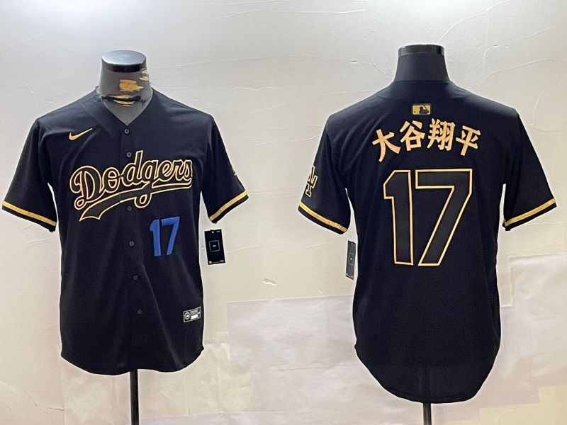 Men Los Angeles Dodgers 17 Ohtani Black Game 2024 Nike MLB Jersey style 10294